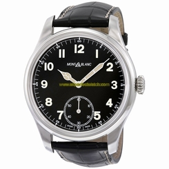 MontBlanc Watches : 113860 Mechanical Hand Wind Black Leather Men Watch