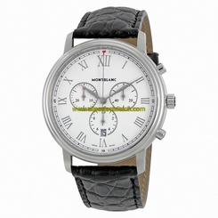 MontBlanc Watches : 114339 Quartz Chronograph Date Black Leather Men Watch