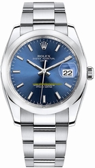 Rolex Watches : 115200 Blue Dial Stainless Steel Band Men Watch