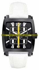 Guess Watches : 11542G1 Quartz Analog Day Date White Leather Men Watch