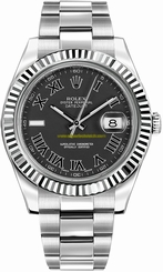 Rolex Watches : 116334 Charcoal-dark-grey Dial Stainless Steel Band Men Watch