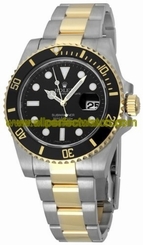 Rolex Watches : 116613 Black Dial Unidirectional Rotating Bezel Band Men Watch