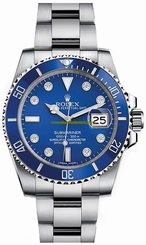 Rolex Watches : 116619 Blue-diamonds Dial Ceramic Band Men Watch