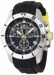 Invicta Watches : 11744BYB Black Dial Chronograph Date Black Polyurethane Men Watch