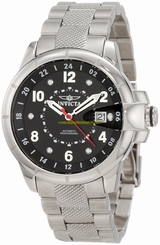 Invicta Watches : 1179 Black Dial Stainless Steel Band Men Watch