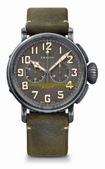 Zenith Watches : 11.2430.4069/21.C773 Pilot Montre D Aeronef Type 20 Chronograph Green Leather Men Watch