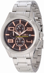 Invicta Watches : 12151 Brown Dial Stainless Steel Men Watch