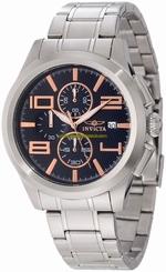 Invicta Watches : 12152 Black Dial Stainless Steel Band Men Watch