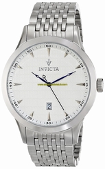 Invicta Watches : 12224 Silver Dial Leather Men Watch