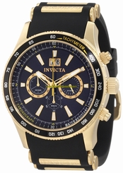 Invicta Watches : 1237 Quartz Chronograph Date Black Polyurethane Men Watch