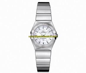 Omega Watches : 123.10.24.60.05.002 Constellation Polished Quartz White Mother Of Pearl Stainless Steel Case With Stainless Steel Bracelet Women Watch