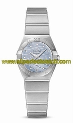 Omega Watches : 123.10.24.60.57.001 Quartz Blue Mother of Pearl Diamond Dial Stainless Steel Women Watch