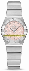 Omega Watches : 123.10.24.60.57.002 Quartz Pink Mother of Pearl Diamond Dial Stainless Steel (24mm) Women Watch