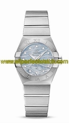 Omega Watches : 123.10.27.20.57.001 Automatic Chronometer Blue Mother of Pearl Diamond Dial Date Stainless Steel Women Watch