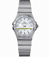Omega Watches : 123.10.27.60.05.001 27mm Constellation Brushed Quartz 27mm White Mother Of Pearl Dial Stainless Steel Case With Stainless Steel Bracelet Women Watch