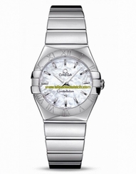 Omega Watches : 123.10.27.60.05.002 27mm Constellation Polished Quartz White Mother Of Pearl Dial Stainless Steel Case With Stainless Steel Bracelet Women Watch