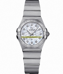 Omega Watches : 123.10.27.60.55.001 27mm Constellation Brushed Quartz White Mother Of Pearl Dial Stainless Steel Case With Stainless Steel Bracelet Women Watch