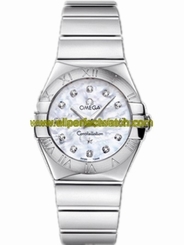 Omega Watches : 123.10.27.60.55.002 27mm Constellation Polished Quartz White Mother Of Pearl Dial Stainless Steel Case With Stainless Steel Bracelet Women Watch