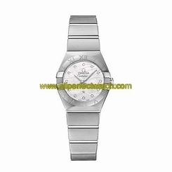 Omega Watches : 123.10.27.60.55.003 Quartz White Mother of Pearl Diamond Dial Stainless Steel Women Watch