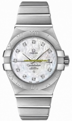 Omega Watches : 123.10.31.20.55.001 31mm Constellation Brushed Co-Axial Chronometer Mother Of Pearl Dial Stainless Steel Case, Diamonds On Hour Indices With Stainless Steel Bracelet Women Watch