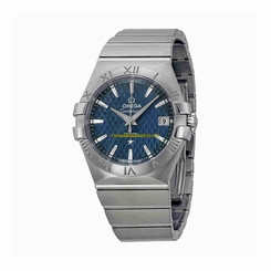 Omega Watches : 123.10.35.20.03.002 Blue (lozenge Pattern) Dial Fixed Stainless Steel Band Men Watch