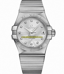 Omega Watches : 123.10.35.20.52.001 35mm Automatic Co-Axial Silver Dial Stainless Steel Case, Diamonds On Hour Indices With Stainless Steel Bracelet Men Watch