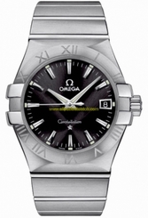 Fake AAA Omega Watches : 123.10.35.60.01.001 35mm Quartz Black Dial Stainless Steel Case With Stainless Steel Bracelet Men Watch Watch