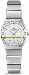 Omega Watches : 123.15.24.60.55.006 Quartz Mother of Pearl Diamond Dial Diamond Bezel Stainless Steel Women Watch