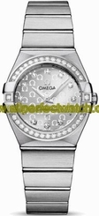Omega Watches : 123.15.27.60.52.001 27mm Constellation Brushed Quartz Silver Dial Stainless Steel Case, Diamonds On Bezel And Hour Indices With Stainless Steel Bracelet Women Watch
