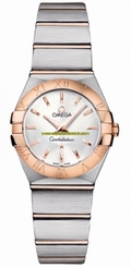 Omega Watches : 123.20.24.60.02.001 24mm Constellation Brushed Quartz Silver Dial Rose Gold Case With Rose Gold And Stainless Steel Bracelet Women Watch