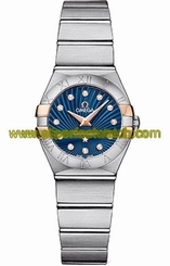 Omega Watches : 123.20.24.60.53.002 Quartz Diamond Hour Indexes Dial 18k Rose Gold and Stainless Steel Case Stainless Steel Bracelet Women Watch