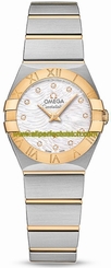 Omega Watches : 123.20.24.60.55.008 Quartz Mother of Pearl Diamond Dial 18k Yellow Gold Bezel 18k Yellow Gold and Stainless Steel Women Watch