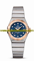 Omega Watches : 123.20.27.20.53.001 Automatic Diamond Hour Indexes Dial Date 18k Rose Gold and Stainless Steel Women Watch