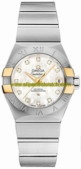 Omega Watches : 123.20.27.20.55.005 Automatic White Mother of Pearl Diamond Dial 18k Yellow Gold and Stainless Steel Case Stainless Steel Bracelet Women Watch