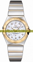 Omega Watches : 123.20.27.60.55.004 27mm Constellation Polished Quartz White Mother Of Pearl Dial Rose Gold Case, Diamonds With Rose Gold And Stainless Steel Bracelet Women Watch