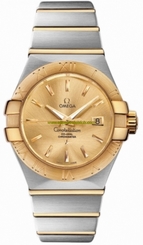 Omega Watches : 123.20.31.20.08.001 31mm Automatic Brushed Chronometer Yellow Gold Dial And Case With Yellow Gold And Stainless Steel Bracelet Women Watch