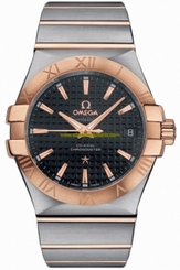 Omega Watches : 123.20.35.20.01.001 35mm Automatic Chronometer Black Dial Rose Gold Case With Rose Gold And Stainless Steel Bracelet Men Watch