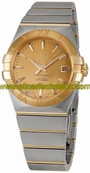 Omega Watches : 123.20.35.20.08.001 35mm Automatic Chronometer Yellow Gold Dial And Case With Yellow Gold And Stainless Steel Bracelet Men Watch