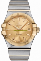 Omega Watches : 123.20.35.60.08.001 35mm Quartz Yellow Gold Dial And Case With Yellow Gold And Stainless Steel Bracelet Men Watch
