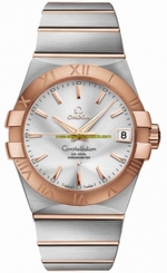 Omega Watches : 123.20.38.21.02.001 38mm Automatic Chronometer Silver Dial Rose Gold Case With Rose Gold And Stainless Steel Bracelet Men Watch