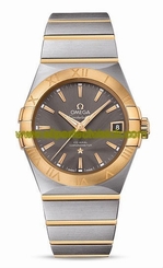 Omega Watches : 123.20.38.21.06.001 Automatic Chronometer Gray Dial Date 18k Yellow Gold and Stainless Steel Bracelet (38mm) Men Watch