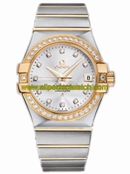 Omega Watches : 123.25.35.20.52.002 35mm Automatic Chronometer Silver Dial Yellow Gold Case, Diamonds With Yellow Gold And Stainless Steel Bracelet Men Watch