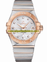 Omega Watches : 123.25.35.20.52.003 35mm Automatic Chronometer Silver Dial Yellow Gold Case, Diamonds With Yellow Gold And Stainless Steel Bracelet Men Watch