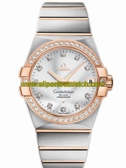Omega Watches : 123.25.38.21.52.001 38mm Automatic Chronometer Silver Dial Rose Gold Case, Diamonds With Rose Gold And Stainless Steel Bracelet Men Watch