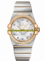 Omega Watches : 123.25.38.21.52.002 38mm Automatic Chronometer Silver Dial Yellow Gold Case, Diamonds With Yellow Gold And Stainless Steel Bracelet Men Watch