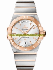 Omega Watches : 123.25.38.22.02.001 38mm Automatic Chronometer Silver Dial Rose Gold Case, Diamonds With Rose Gold And Stainless Steel Bracelet Men Watch