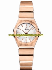 Omega Watches : 123.50.24.60.02.001 24mm Constellation Brushed Quartz Silver Dial Rose Gold Case And Bracelet Women Watch
