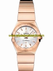 Omega Watches : 123.50.24.60.02.003 24mm Constellation Polished Quartz Silver Dial Rose Gold Case And Bracelet Women Watch