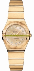 Omega Watches : 123.50.24.60.57.001 Quartz Champagne Mother of Pearl Diamond Dial 18k Yellow Gold Women Watch