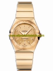 Omega Watches : 123.50.27.60.08.002 27mm Constellation Polished Quartz Champagne Gold Dial Yellow Gold Case With Yellow Gold Bracelet Women Watch